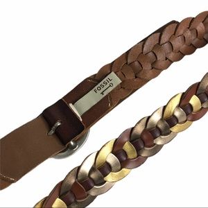 Fossil Leather braided belt